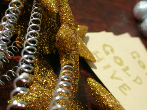 Close-up of some gold head-boppers