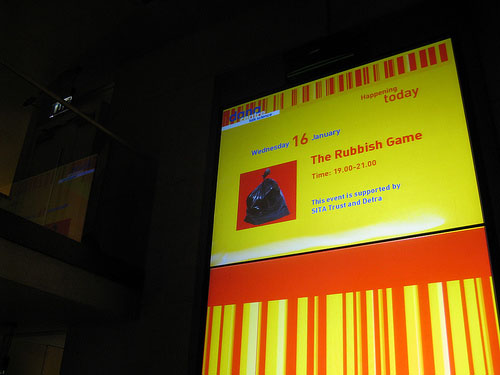 Screen showing the Rubbish Game information.